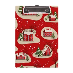 Christmas New Year Seamless Pattern A5 Acrylic Clipboard by Ket1n9