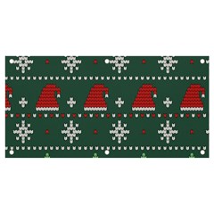 Beautiful Knitted Christmas Pattern Banner And Sign 4  X 2 