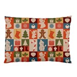 Cute Christmas Seamless Pattern Vector  - Pillow Case (Two Sides) Back