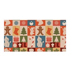 Cute Christmas Seamless Pattern Vector  - Satin Wrap 35  X 70  by Ket1n9