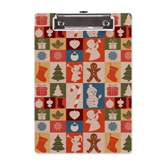 Cute Christmas Seamless Pattern Vector  - A5 Acrylic Clipboard by Ket1n9