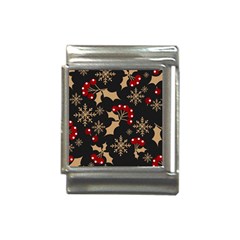 Christmas Pattern With Snowflakes Berries Italian Charm (13mm) by Ket1n9