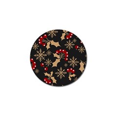 Christmas Pattern With Snowflakes Berries Golf Ball Marker (4 Pack) by Ket1n9