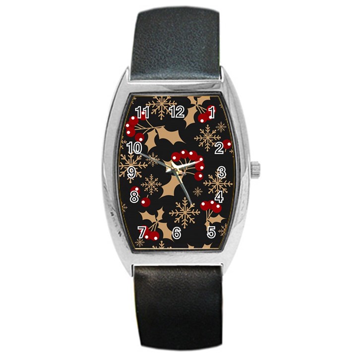 Dinosaur Colorful Funny Christmas Pattern Barrel Style Metal Watch