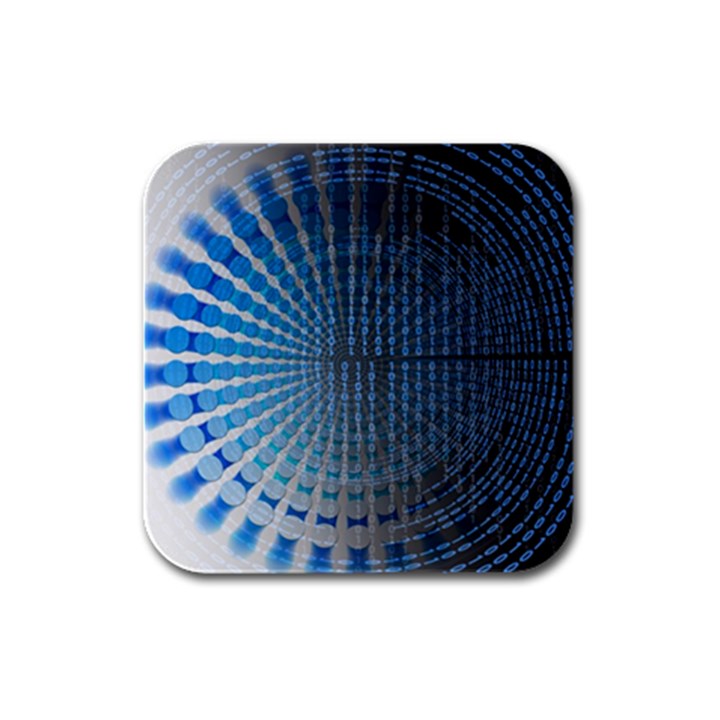 Data Computer Internet Online Rubber Square Coaster (4 pack)