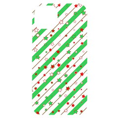 Christmas Paper Stars Pattern Texture Background Colorful Colors Seamless Iphone 14 Plus Black Uv Print Case by Ket1n9