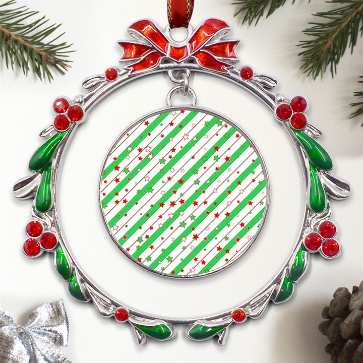 Christmas Paper Stars Pattern Texture Background Colorful Colors Seamless Metal X mas Wreath Ribbon Ornament