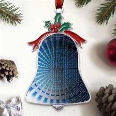 Data Computer Internet Online Metal Holly Leaf Bell Ornament by Ket1n9