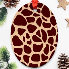 Animal Print Girraf Patterns Oval Ornament (two Sides) by Ket1n9