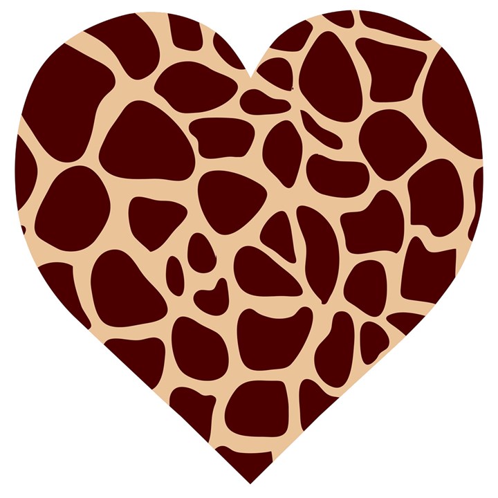 Animal Print Girraf Patterns Wooden Puzzle Heart