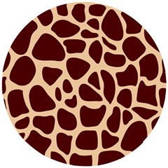 Animal Print Girraf Patterns Wooden Puzzle Round by Ket1n9