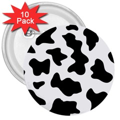 Animal Print Black And White Black 3  Buttons (10 Pack)  by Ket1n9