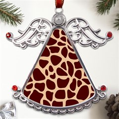 Animal Print Girraf Patterns Metal Angel With Crystal Ornament by Ket1n9