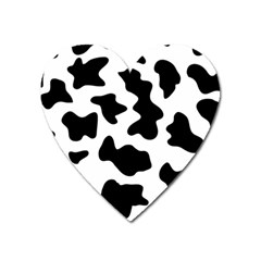 Animal Print Black And White Black Heart Magnet by Ket1n9