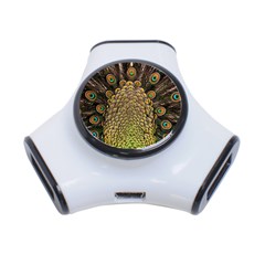 Peacock Feathers Wheel Plumage 3-port Usb Hub by Ket1n9