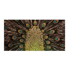 Peacock Feathers Wheel Plumage Satin Wrap 35  X 70  by Ket1n9