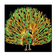 Unusual Peacock Drawn With Flame Lines Tile Coaster by Ket1n9