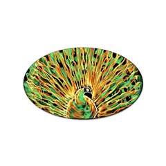 Unusual Peacock Drawn With Flame Lines Sticker Oval (10 Pack) by Ket1n9