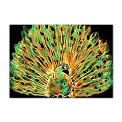 Unusual Peacock Drawn With Flame Lines Sticker A4 (10 Pack) by Ket1n9