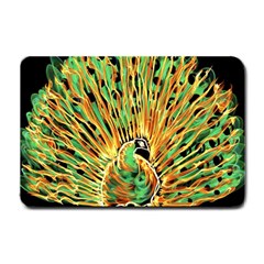 Unusual Peacock Drawn With Flame Lines Small Doormat by Ket1n9