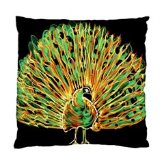 Unusual Peacock Drawn With Flame Lines Standard Cushion Case (two Sides) by Ket1n9