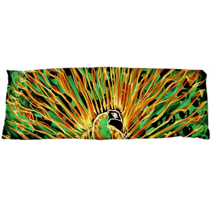 Unusual Peacock Drawn With Flame Lines Body Pillow Case Dakimakura (Two Sides)