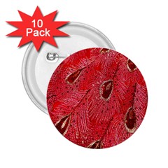 Red Peacock Floral Embroidered Long Qipao Traditional Chinese Cheongsam Mandarin 2 25  Buttons (10 Pack)  by Ket1n9