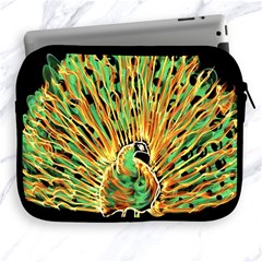 Unusual Peacock Drawn With Flame Lines Apple Ipad 2/3/4 Zipper Cases by Ket1n9