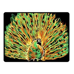 Unusual Peacock Drawn With Flame Lines Two Sides Fleece Blanket (small) by Ket1n9