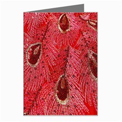 Red Peacock Floral Embroidered Long Qipao Traditional Chinese Cheongsam Mandarin Greeting Card by Ket1n9