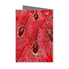 Red Peacock Floral Embroidered Long Qipao Traditional Chinese Cheongsam Mandarin Mini Greeting Cards (pkg Of 8) by Ket1n9