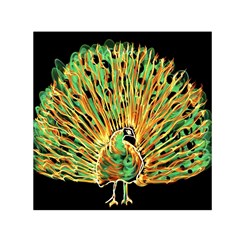 Unusual Peacock Drawn With Flame Lines Square Satin Scarf (30  X 30 ) by Ket1n9