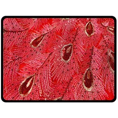 Red Peacock Floral Embroidered Long Qipao Traditional Chinese Cheongsam Mandarin Fleece Blanket (large) by Ket1n9