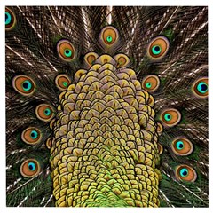 Peacock Feathers Wheel Plumage Wooden Puzzle Square by Ket1n9