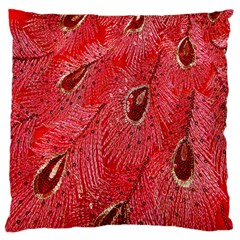 Red Peacock Floral Embroidered Long Qipao Traditional Chinese Cheongsam Mandarin Large Cushion Case (one Side) by Ket1n9