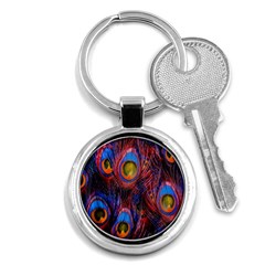 Pretty Peacock Feather Key Chain (round) by Ket1n9