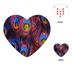 Pretty Peacock Feather Playing Cards Single Design (heart) by Ket1n9