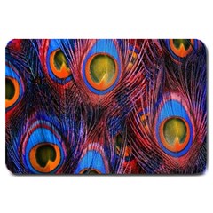 Pretty Peacock Feather Large Doormat by Ket1n9