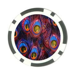 Pretty Peacock Feather Poker Chip Card Guard by Ket1n9