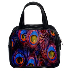 Pretty Peacock Feather Classic Handbag (two Sides) by Ket1n9