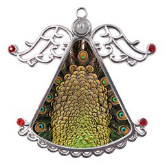 Peacock Feathers Wheel Plumage Metal Angel With Crystal Ornament by Ket1n9