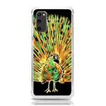 Unusual Peacock Drawn With Flame Lines Samsung Galaxy S20 6.2 Inch TPU UV Case Front