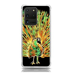 Unusual Peacock Drawn With Flame Lines Samsung Galaxy S20 Ultra 6 9 Inch Tpu Uv Case by Ket1n9