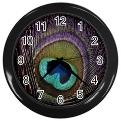 Peacock Feather Wall Clock (black) by Ket1n9