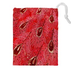 Red Peacock Floral Embroidered Long Qipao Traditional Chinese Cheongsam Mandarin Drawstring Pouch (4xl) by Ket1n9