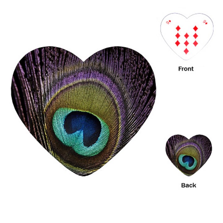 Peacock Feather Playing Cards Single Design (Heart)