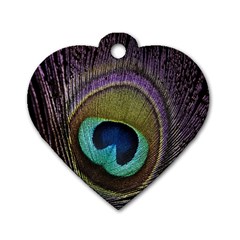 Peacock Feather Dog Tag Heart (two Sides) by Ket1n9