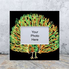 Unusual Peacock Drawn With Flame Lines White Box Photo Frame 4  X 6  by Ket1n9