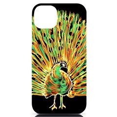 Unusual Peacock Drawn With Flame Lines Iphone 14 Plus Black Uv Print Case by Ket1n9