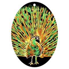 Unusual Peacock Drawn With Flame Lines Uv Print Acrylic Ornament Oval by Ket1n9